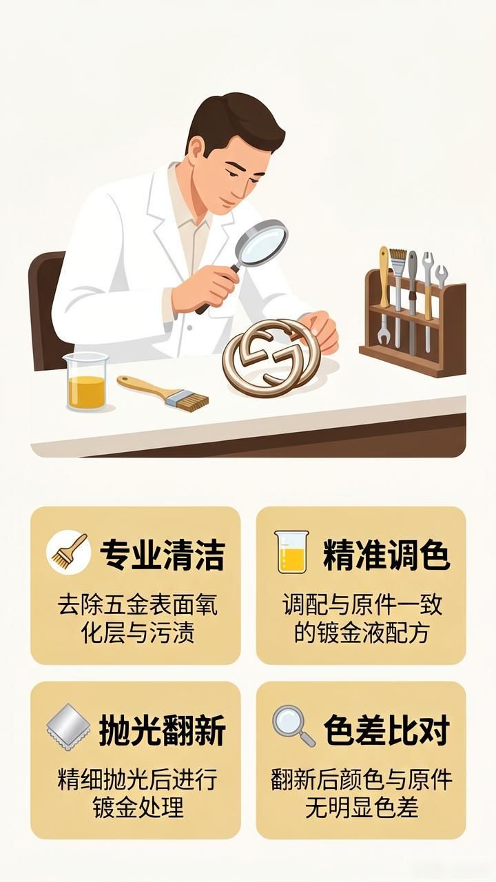 五金抛光视频教程_包包五金件抛光视频_GUCCI古驰包包五金抛光镀金修复翻新维修
